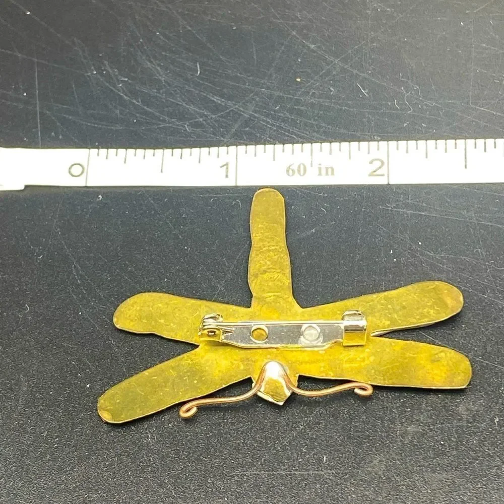 Ladies 2 1/4” wide thin brass butterfly brooch